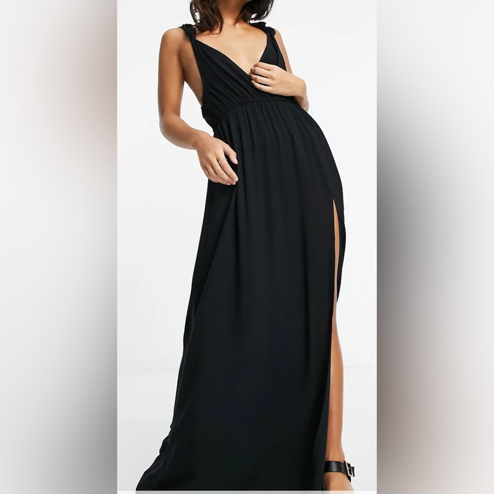 Knot strap maxi beach dress